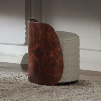 Gray Upholstered Vanity Stool