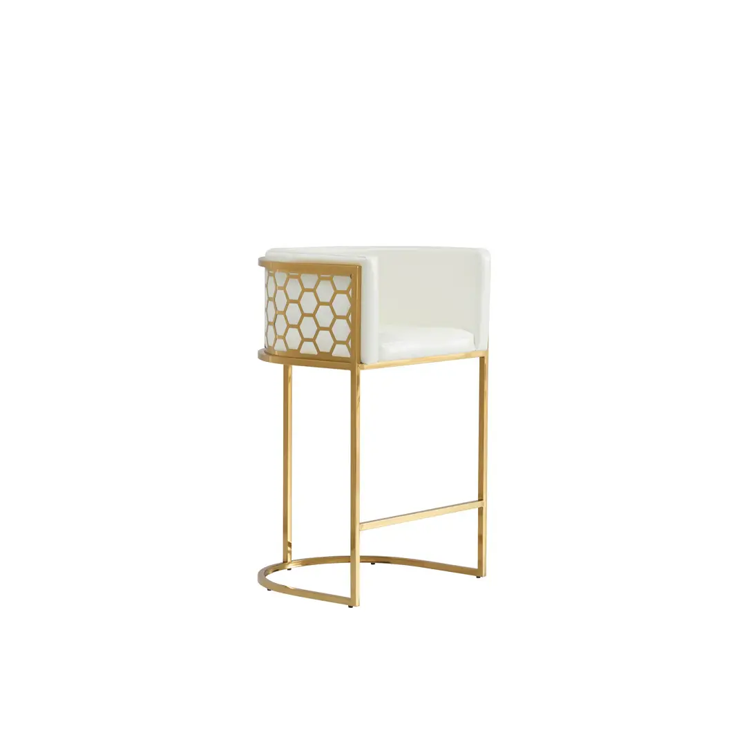 Gold Frame Bar Stool Chair By Mcferran | Mobilia Cleopatra 3 Bar Stool Chair