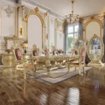 Bernadette Rectangle Gold Dining Table by ACME - Image 4
