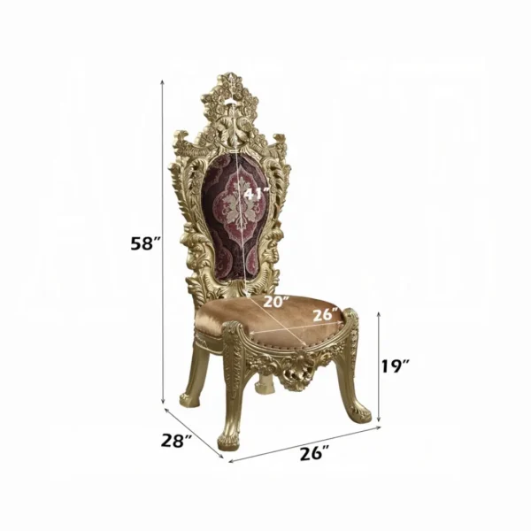 Bernadette Gold Dining Side Chair Set of 2 by ACME - Image 5