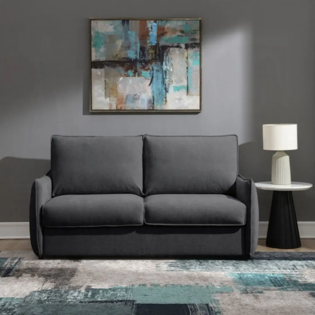 Jinn Dark Grey Couch With Sleeper (Queen) By Acme | Mobilia Cleopatra 3 Dark Grey Couch Sleeper – Queen Sofa Bed