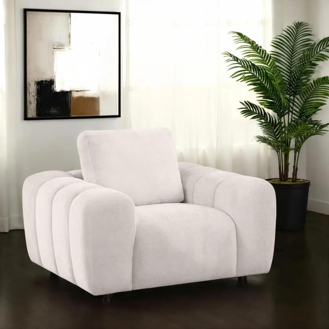 Burnett Chenille Armchair Tufted By Coaster Furniture | Mobilia Cleopatra 3 Armchair Tufted