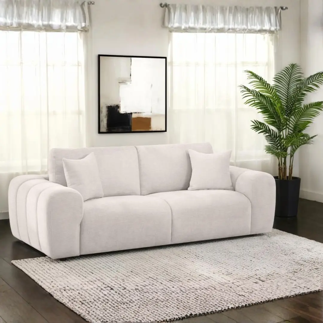 Burnett Chenille Tufted Sofa By Coaster Furniture | Mobilia Cleopatra 3 Chenille Tufted Sofa