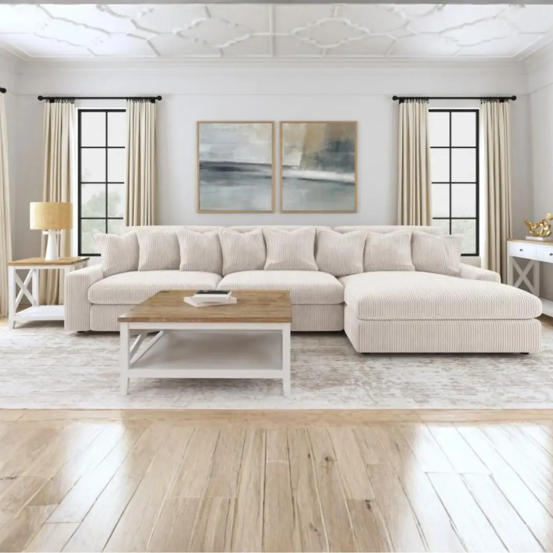 Blaine 3-Piece Sectional Sofa By Coaster Furniture | Mobilia Cleopatra 3 Striped Linen Chair
