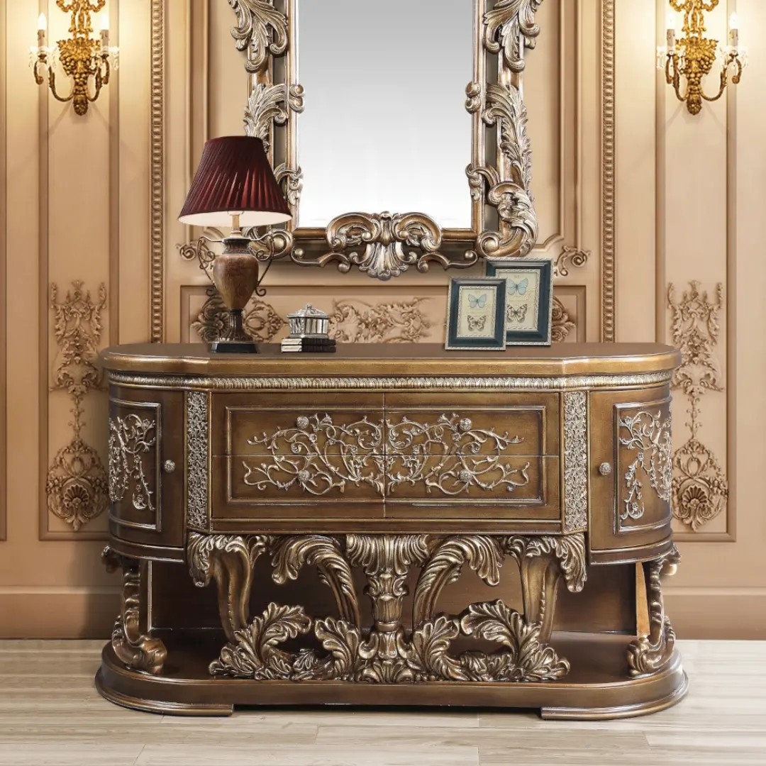 Constantine Gold Baroque Dresser By Acme | Mobilia Cleopatra 3 Gold Baroque Dresser