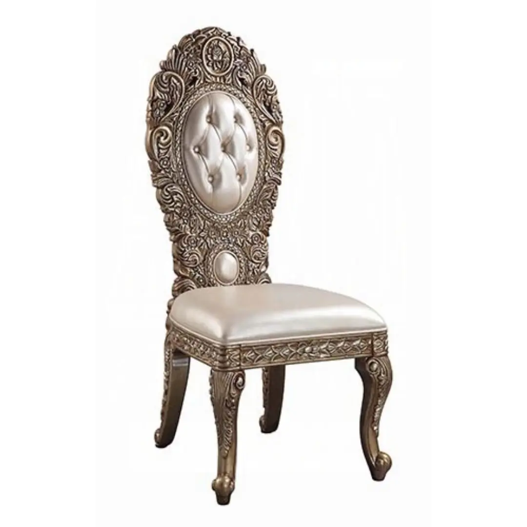 Constantine Leather Side Chair Set Of 2 By Acme | Mobilia Cleopatra 3 Leather Side Chair Set of 2
