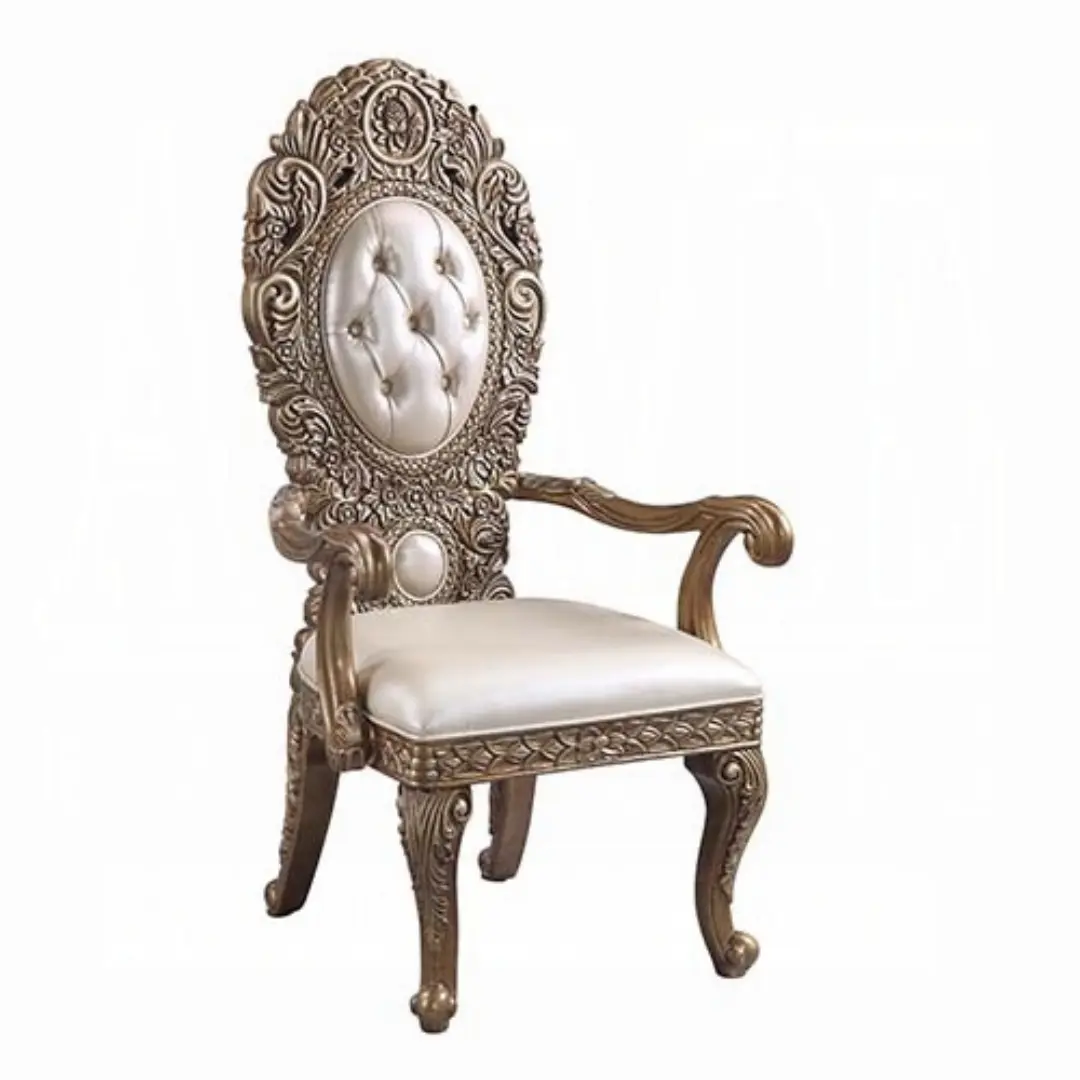 Constantine Leather Dining Arm Chair Set Of 2 By Acme | Mobilia Cleopatra 3 Leather Dining Arm Chair Set of 2