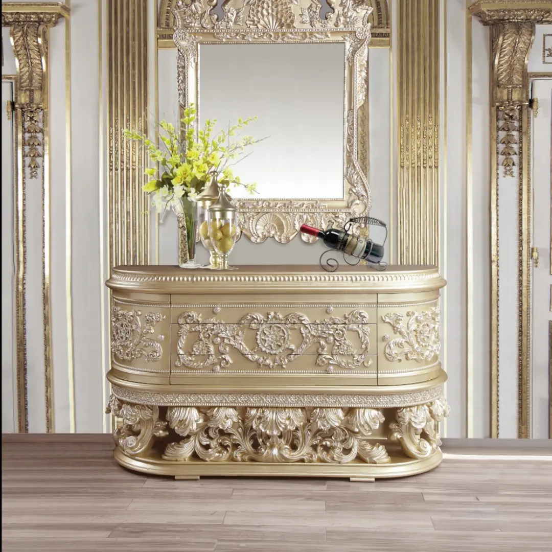 Vatican Wood Carved Dresser By Acme | Mobilia Cleopatra 3 Wood Carved Dresser