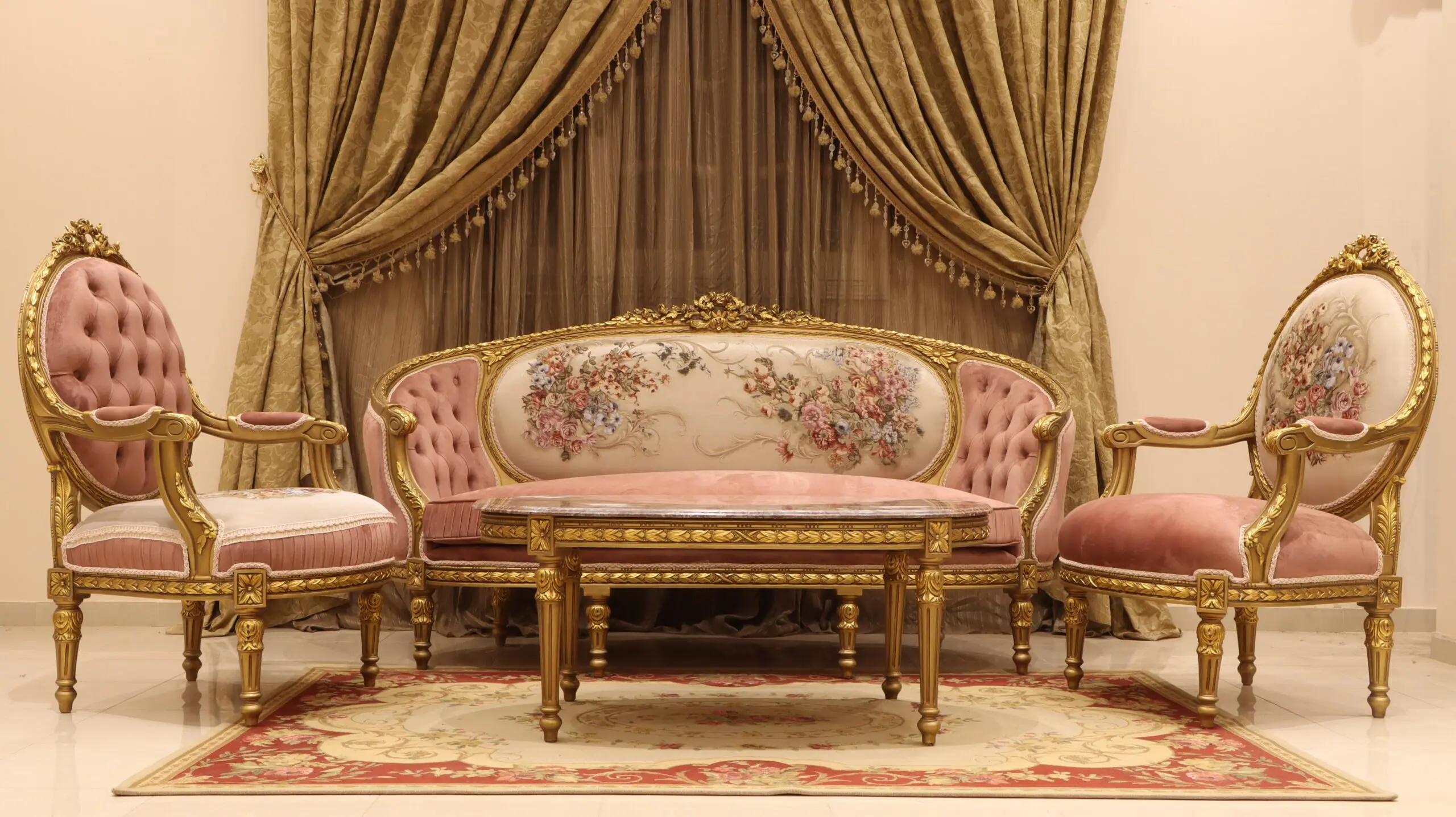 Egyptian vs French furniture styles in elegant home interior setup
