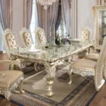 Champagne Rectangular Dining Table for 8