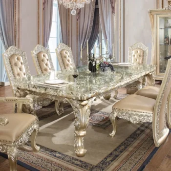 Champagne Rectangular Dining Table for 8