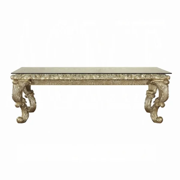 Vatican Champagne Rectangular Dining Table for 8 by ACME - Image 2