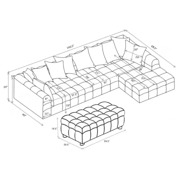 4 Piece Sectional Sofa