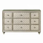 Lucienne Beige Velvet Dresser by ACME - Image 2
