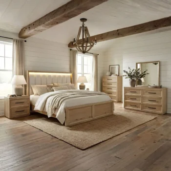 natural wood bedroom set