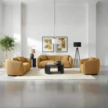 Upholstered 3 Piece Sofa Set