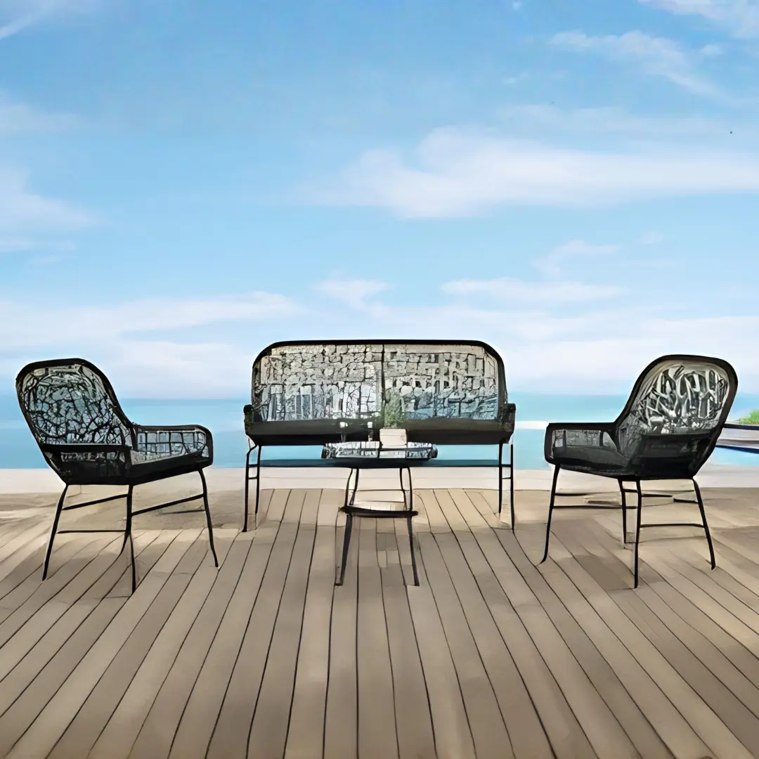 Zalika 4 Piece Outdoor Furniture Set By Furniture Of America | Mobilia Cleopatra 3 Outdoor Furniture Set