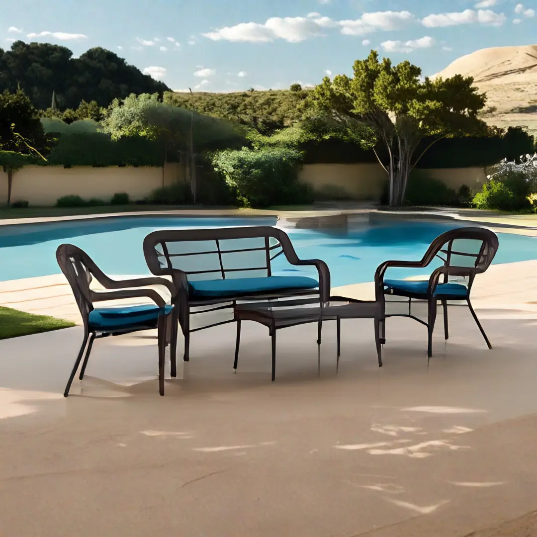 Oliveri Brown 4-Piece Patio Set By Furniture Of America | Mobilia Cleopatra 3 4-Piece Patio Set