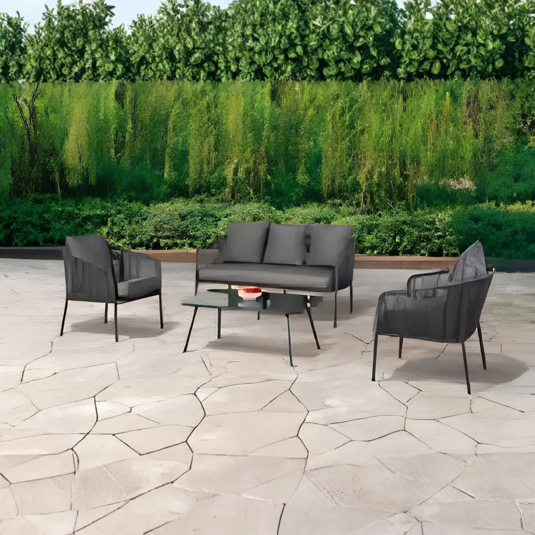 Myesha Dark Gray Metal Patio Set By Furniture Of America | Mobilia Cleopatra 3 Metal Patio Set