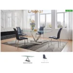 Mat, Shiny Zig Zag Dining Table with 365 Black Chairs