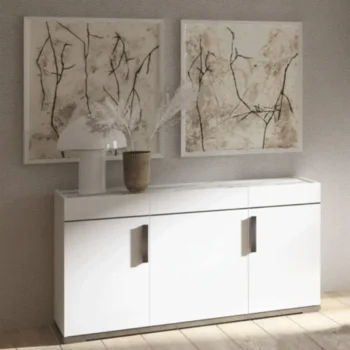 High Gloss Lacquer Carrara 3 Door Buffet