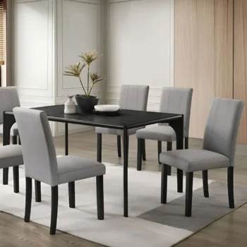 Amelio 7 Pc Wooden Dining Table Set by Furniture Of America