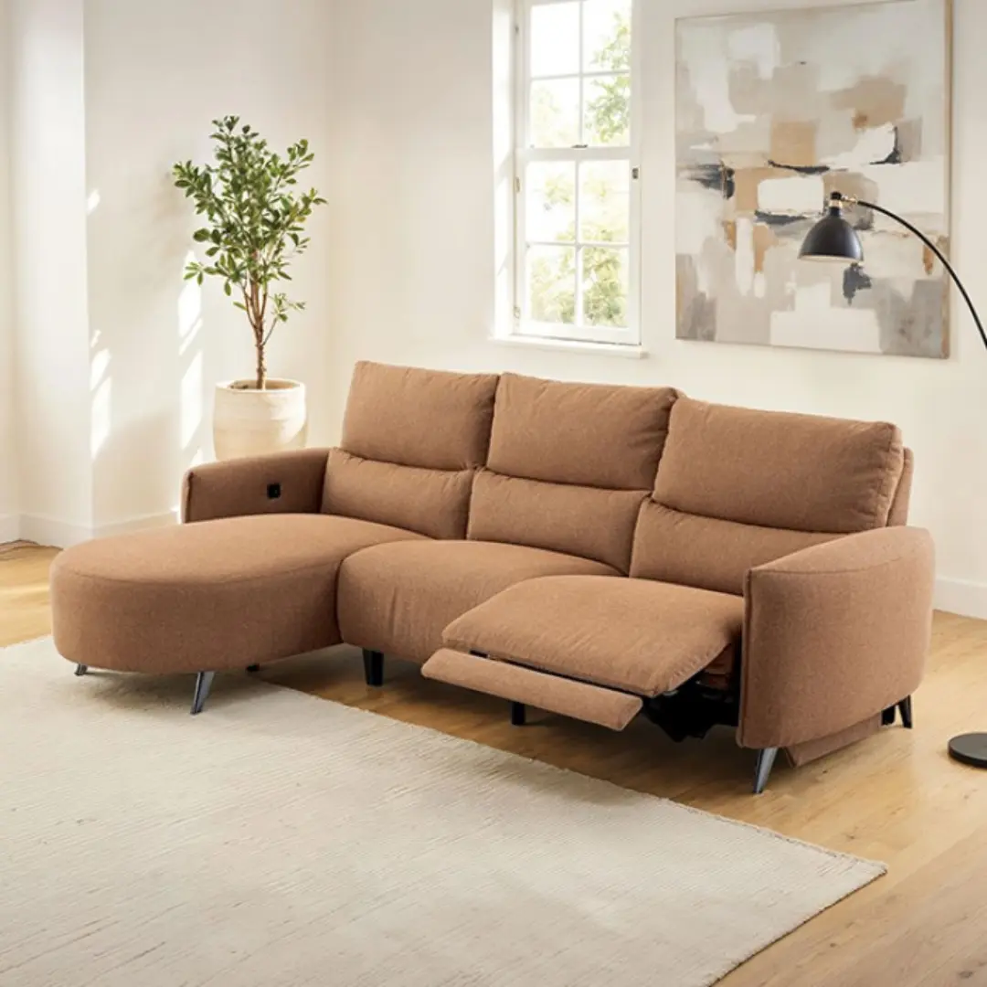 Galten Power Sectional Sofa By Furniture Of America | Mobilia Cleopatra 3 Brown Power Sectional Sofa