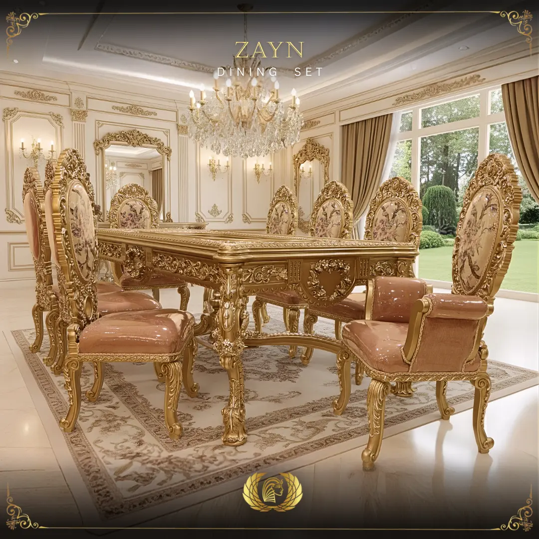 Custom-made hand-carved furniture blending elegance and functionality