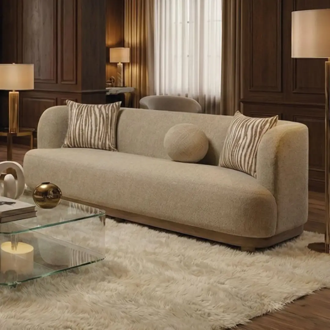 Sarabi Contemporary Wooden Sofa By Furniture Of America | Mobilia Cleopatra 3 Contemporary Wooden Sofa