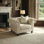 Beige Tufted Armchair