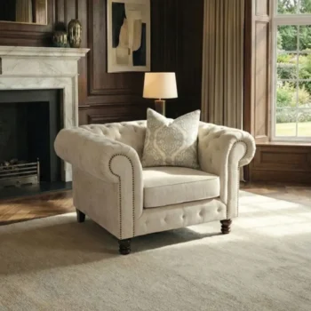 Beige Tufted Armchair