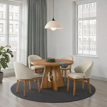 Ozark 5 Pc Walnut Dining Table Set by Furniture Of America