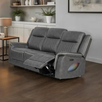 Dark Gray Power Recliner Sofa