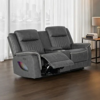 Arturus Power Loveseat Recliner with Console by Furniture of America