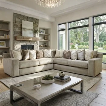 Beige Oversized Modular Sectional Sofa