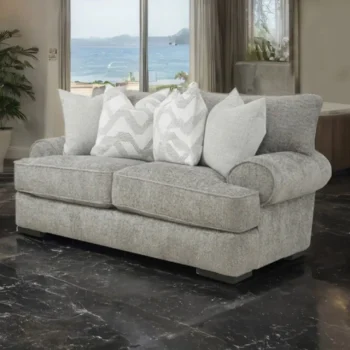 Gray Fabric Loveseat