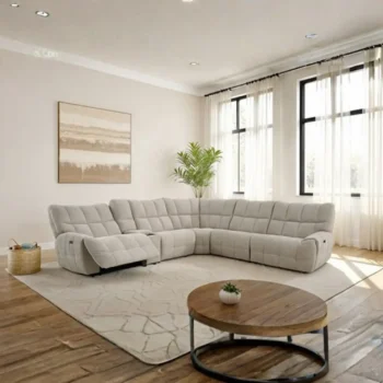 Transitional Chenille Power Sectional