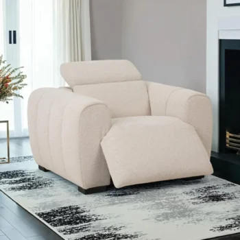 White Oversized Power Recliner