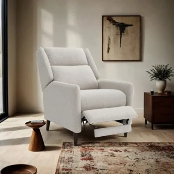 Beige Pushback Recliner Mid-Century Style