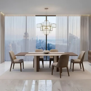Walnut Extendable Dining Table Set