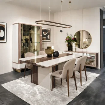 Walnut Extendable Dining Table Set