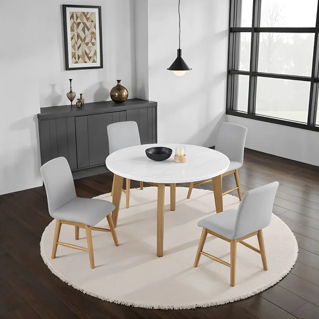 Mandier 5 Pc Round Small Dining Set By Furniture Of America | Mobilia Cleopatra 3 Mandier 5 Pc Round Small Dining Set by Furniture of America - Image 1