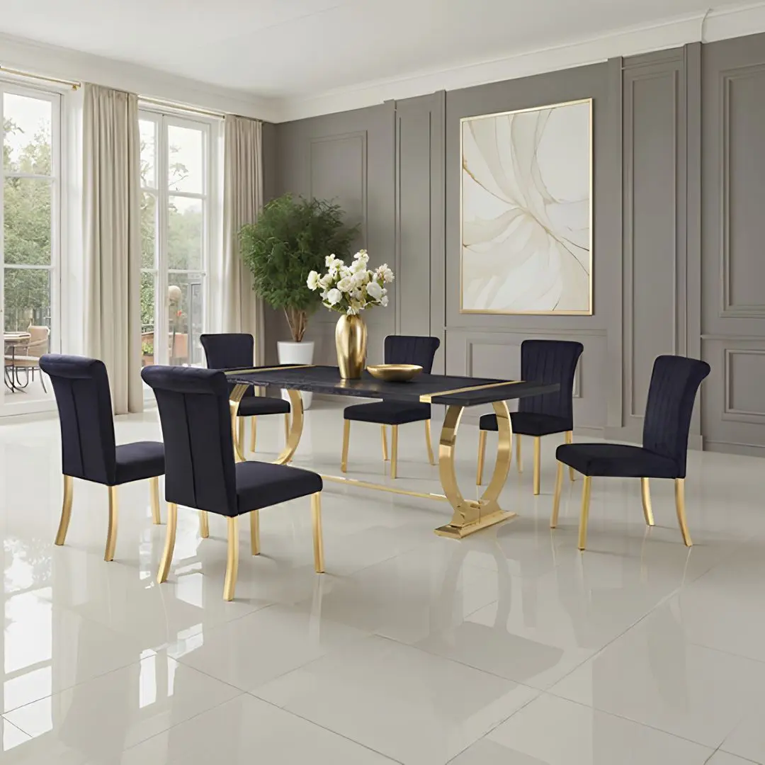 Horley 7 Pc Glam Dining Table Set By Furniture Of America | Mobilia Cleopatra 3 Horley 7 Pc Glam Dining Table Set by Furniture of America - Image 1