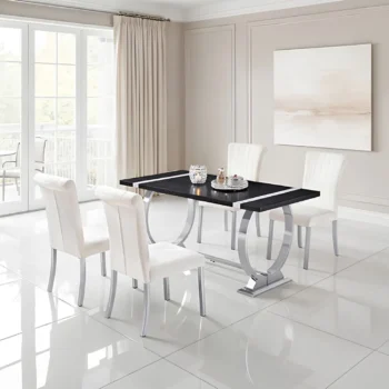 Horley 5 Pc Silver Dining Table Set by Furniture of America |