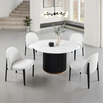 Borden 5 Pc Contemporary Dining Room Sets White by Furniture of America |