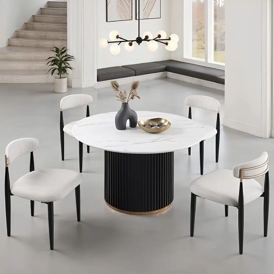 Borden Round Dining Table Set For 6 By Furniture Of America | Mobilia Cleopatra 3 Borden Round Dining Table Set for 6 by Furniture of America - Image 1