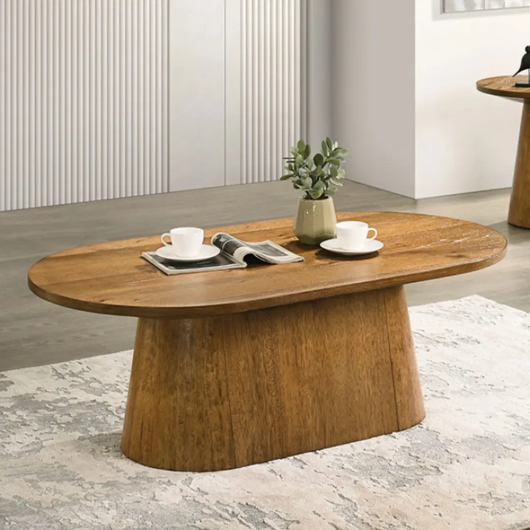 Halewood Wood Oval Coffee Table By Furniture Of America | Mobilia Cleopatra 3 Walnut Wood Oval Coffee Table