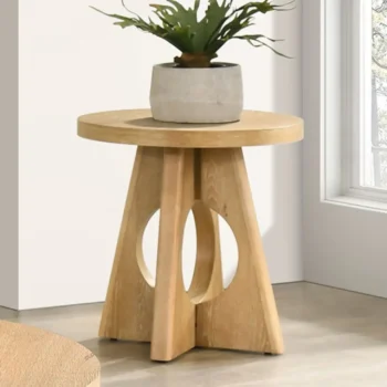 Oak Round Wooden End Table