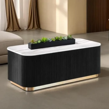 Black Rectangle Wood Coffee Table