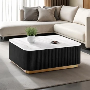 Black Square Marble Coffee Table